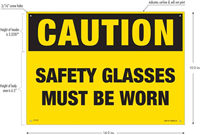 Caution Safety Glasses Must Be Worn